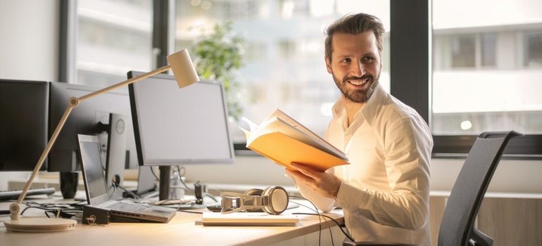 School principal in his office.